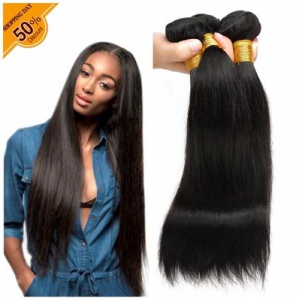 7A Brazilian hair 3 Bundles 300G Silk Straight Virgin Human hair Extension #2 image
