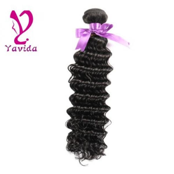 7A Grade Virgin Brazilian Deep Wavy Wave Human Hair Extensions Weft 100g/1Bundle #3 image