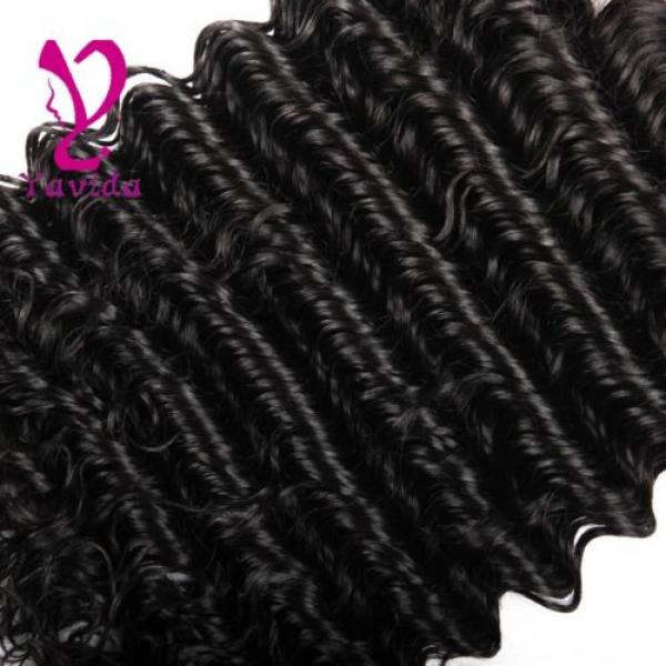 7A Grade Virgin Brazilian Deep Wavy Wave Human Hair Extensions Weft 100g/1Bundle #5 image