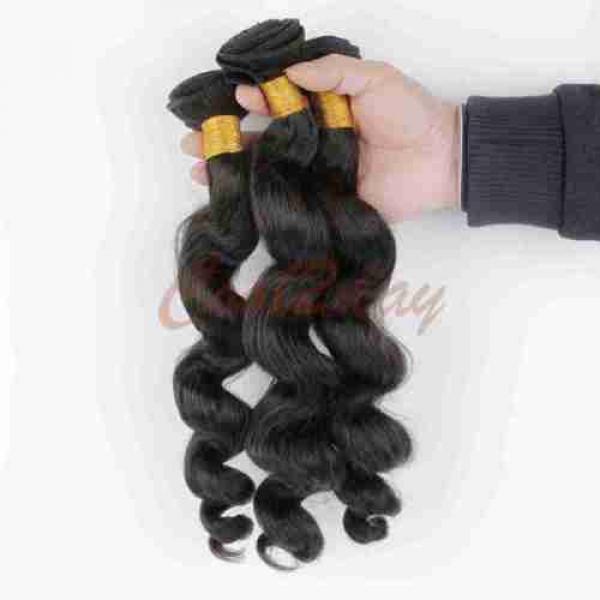 3 Bundles Brazilian Loose Wave Hair Weft 100% Virgin Human Hair Extensions Weave #2 image