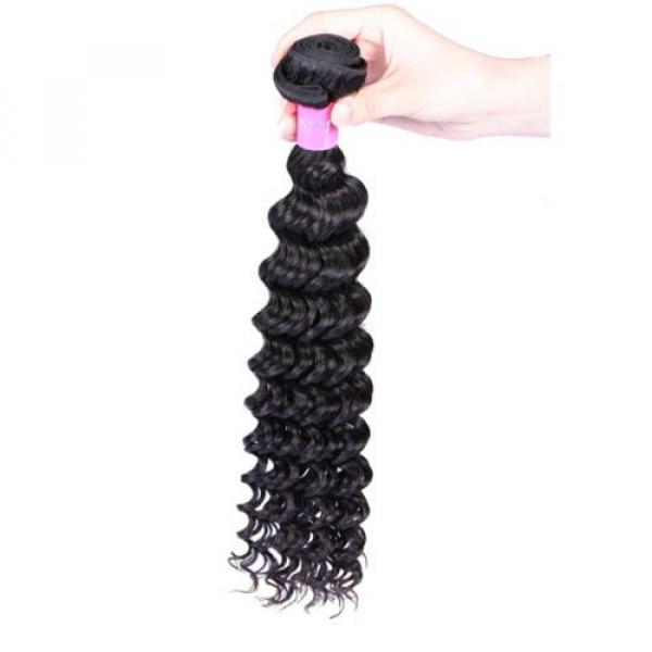 Brazilian Virgin Hair 3 Bundles Weave Deep wave Brazilian Human Hair Extension #4 image