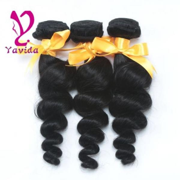 Brazilian Loose Wave Hair Weft 100g/1Bundle Virgin Human Hair Extension Weave #1 image