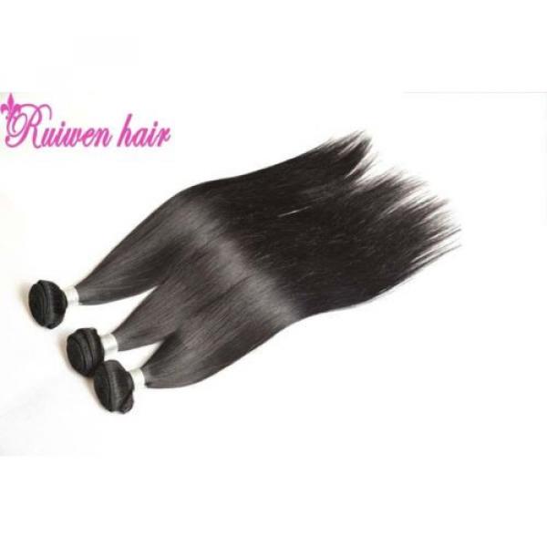 3PCS 10&#034; 8A Virgin Hair Straight Human Hair Weave Bundles Brazilian Hair 150g #2 image