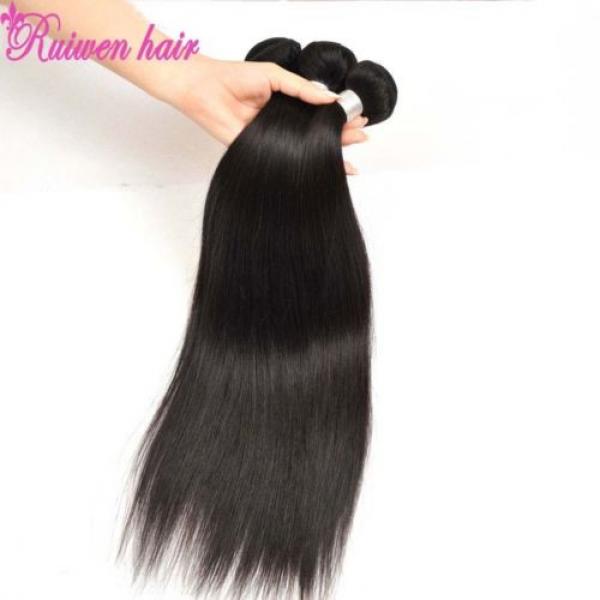3PCS 10&#034; 8A Virgin Hair Straight Human Hair Weave Bundles Brazilian Hair 150g #5 image