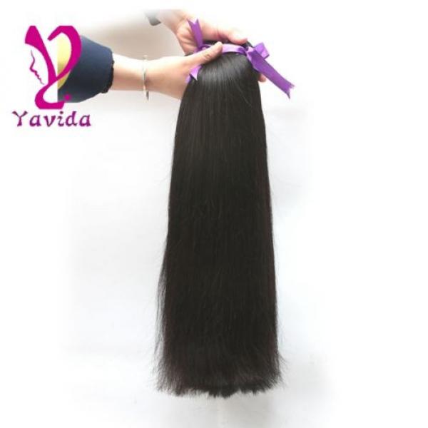 1 Bundle/100g 100% Unprocessed Virgin Brazilian Straight Silky Human Hair Weft #2 image