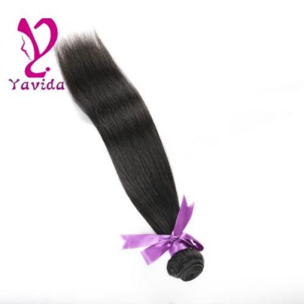 1 Bundle/100g 100% Unprocessed Virgin Brazilian Straight Silky Human Hair Weft #3 image