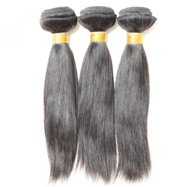 300g Bundle Brazilian Virgin Human Ramy Hair Extensions Weaving Weft Straight 7A #1 image