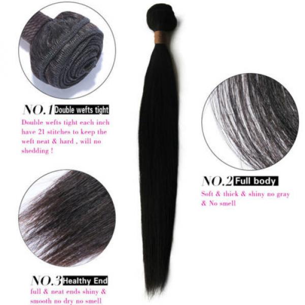 300g Bundle Brazilian Virgin Human Ramy Hair Extensions Weaving Weft Straight 7A #4 image