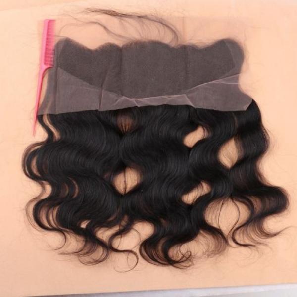 Brazilian Virgin Human Hair Body Wave 13*4 Lace Frontal Closure With 2/3 Bundles #5 image