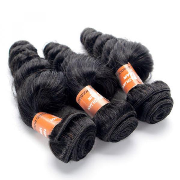 6A 4 Bundles Brazilian Human Hair Weave Virgin Loose Wave Hair Extension Weft #4 image