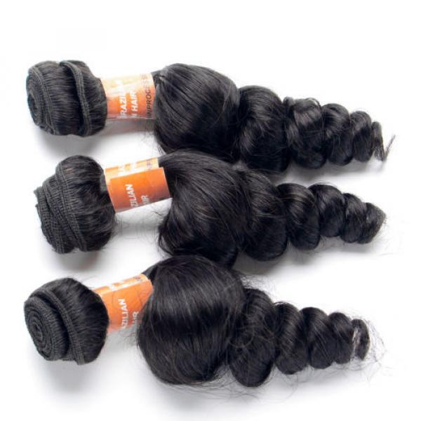 6A 4 Bundles Brazilian Human Hair Weave Virgin Loose Wave Hair Extension Weft #5 image