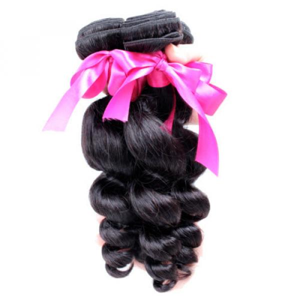 300g Bundle Loose Weave Unprocessed Brazilian Virgin Human Hair Extension Weft #1 image