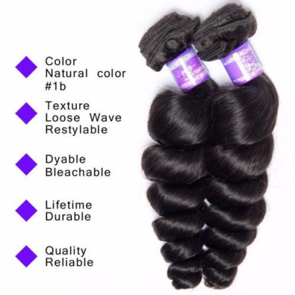 Virgin Brazilian Hair Weave 150g/3Bundles Loose Wave 100% Human Hair Extensions #3 image
