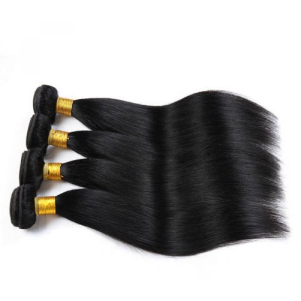 100% Unprocessed Brazilian Virgin Hair Extensions Weave Straight 4 Bundles 200g #1 image
