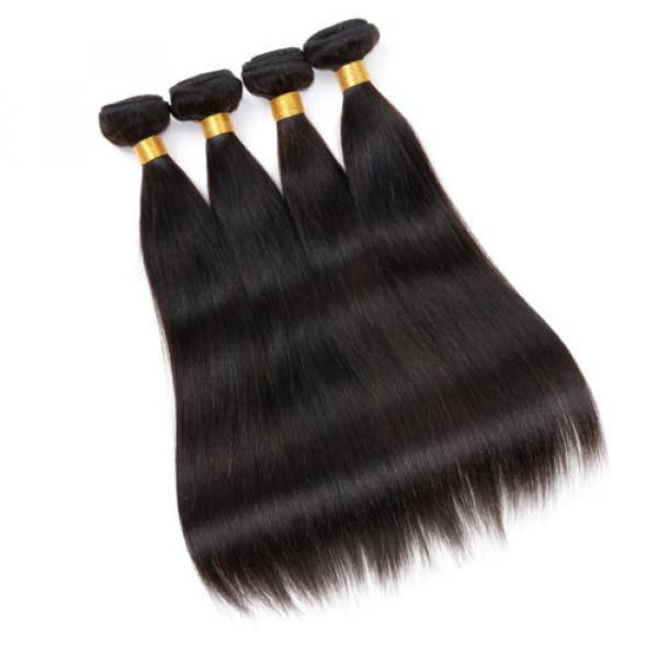 100% Unprocessed Brazilian Virgin Hair Extensions Weave Straight 4 Bundles 200g #3 image