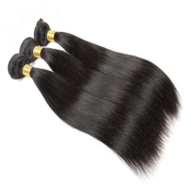 3PCS 10&#034; 8A Virgin Hair Straight Human Hair Weave Bundles Brazilian Hair 150g #3 image