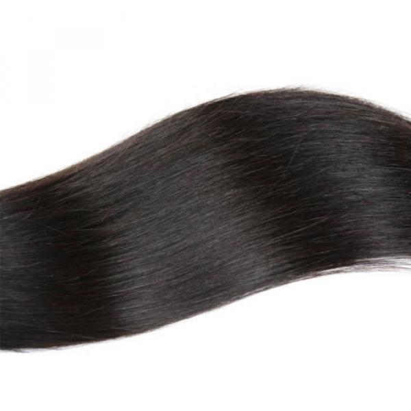 3PCS 10&#034; 8A Virgin Hair Straight Human Hair Weave Bundles Brazilian Hair 150g #4 image