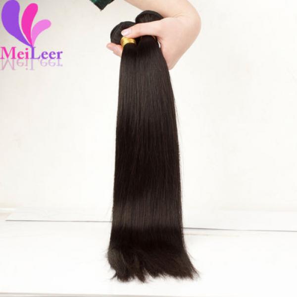 3 Bundles Straight Brazilian Virgin Real Human hair Extensions Weave Unpocessed #4 image