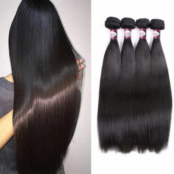 Brazilian Virgin Remy Human Hair Extensions Weave Straight 4 Bundle Weaving 200G #1 image