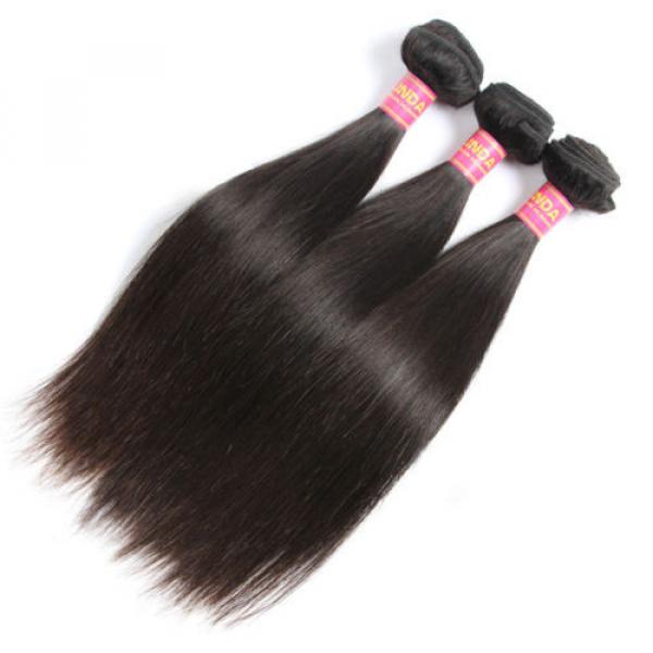 3 Bundles Brazilian Virgin Straight Human Hair Weave 8A Remy Hair Extensions #2 image