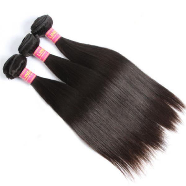 3 Bundles Brazilian Virgin Straight Human Hair Weave 8A Remy Hair Extensions #3 image