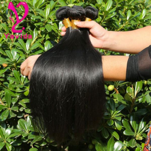 7A 100% Brazilian Straight Virgin Hair Weft Human Hair Weave 3 Bundles 300g #4 image