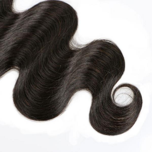 Virgin Brazilian Human Hair Straight Lace Closure Frontal Body Wave Three Part #5 image