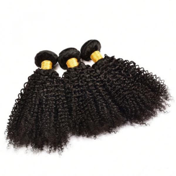 3 Bundles 300g Brazilian Virgin Hair Curly Weave Human Hair Extensions Black #5 image