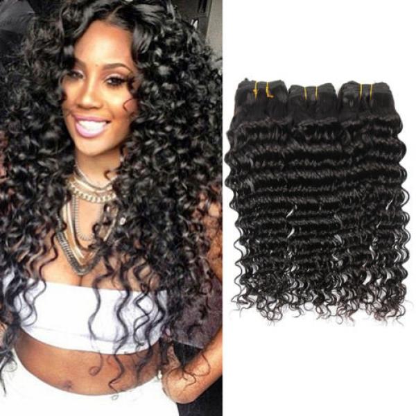 3Bundles/150g 100% Unprocessed Brazilian Virgin Deep Wave Human Hair Weave 7A #1 image