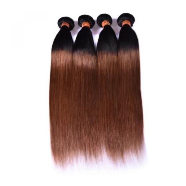 7A Brazilian Virgin Hair Ombre 2 Tone Straight Human Hair Extension 1b#30 #4 image