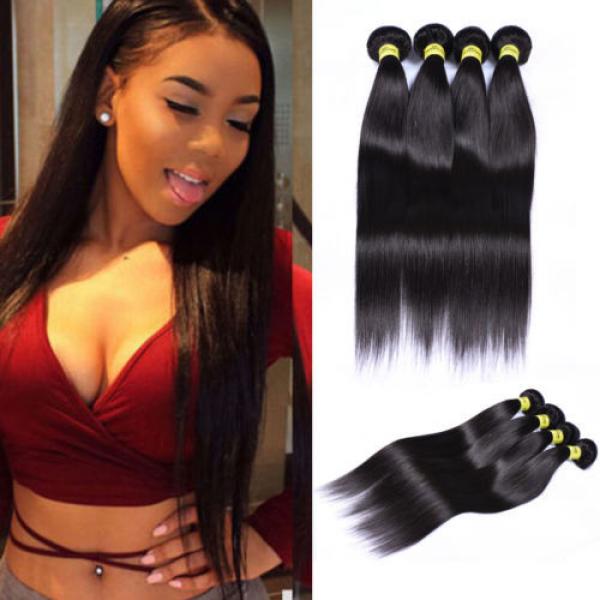 4 Bundles Remy Virgin Brazilian Straight Human Hair Weave Extensions 200g #1 image
