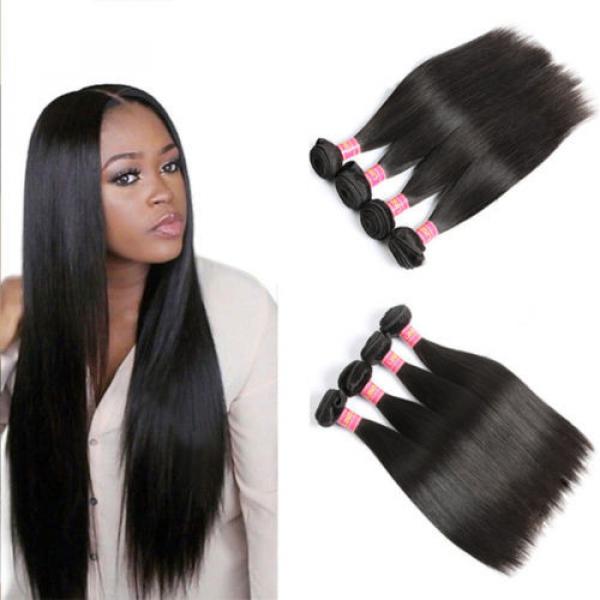 Brazilian Virgin Hair Straight 3pcs 12&#034; Mink Brazillian Human Hair Weave Bundles #1 image