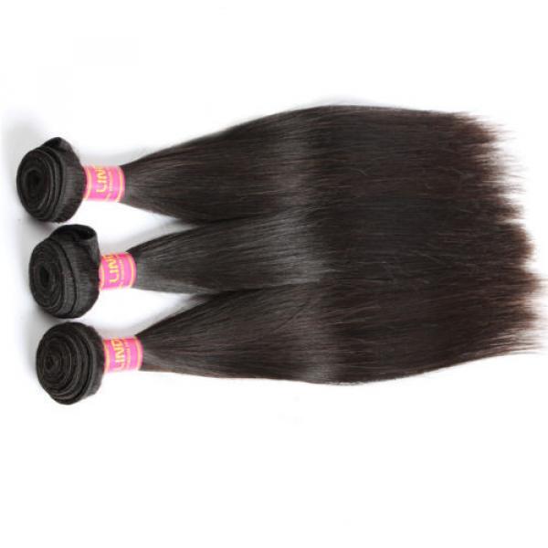 Brazilian Virgin Hair Straight 3pcs 12&#034; Mink Brazillian Human Hair Weave Bundles #3 image