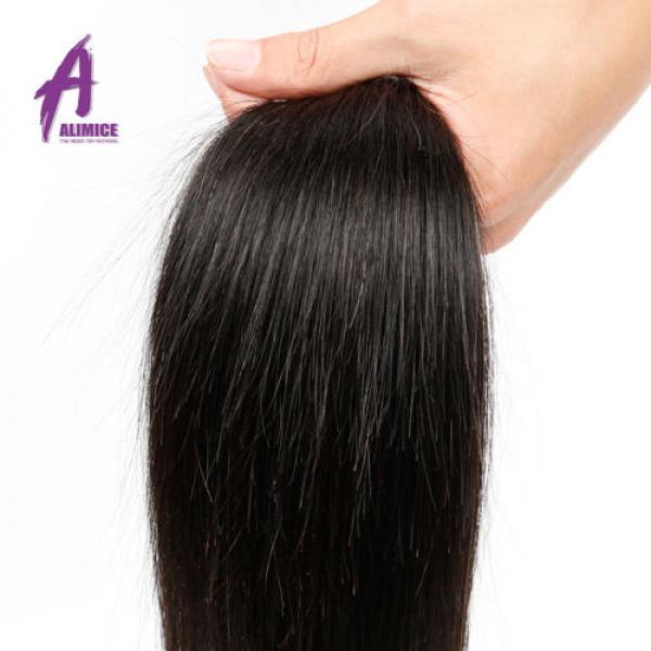 Straight Hair With Lace Closure Brazilian Virgin Human Hair 4Bundles Extension8A #5 image