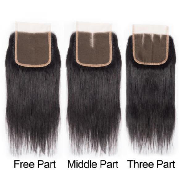 Brazilian Virgin Hair 3 Bundles Straight Weave Human Hair Weft with 1pc Closure #2 image