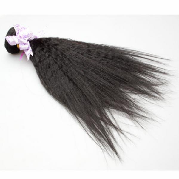 4Bundle Italian Yaki Brazilian Virgin Kinky Straight Human Hair Weave Human Hair #3 image