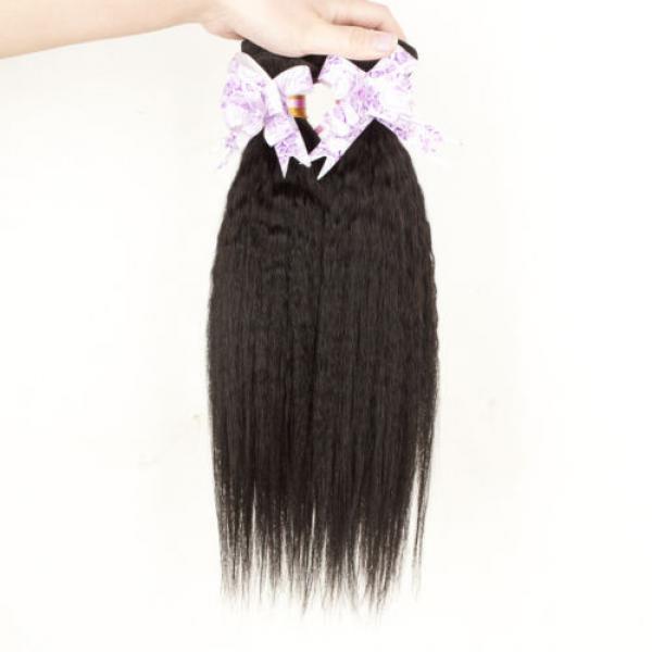 4Bundle Italian Yaki Brazilian Virgin Kinky Straight Human Hair Weave Human Hair #4 image