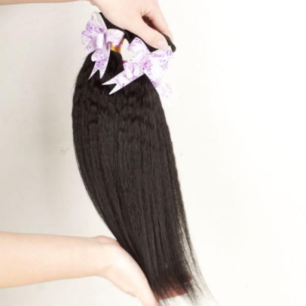4Bundle Italian Yaki Brazilian Virgin Kinky Straight Human Hair Weave Human Hair #5 image