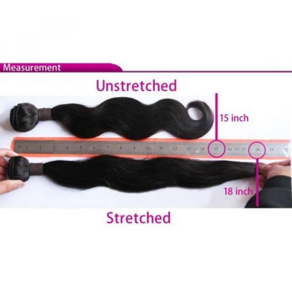Ombre Brazilian Virgin Human Hair Body Wave Extension Lace Closure Free Part 6A #4 image