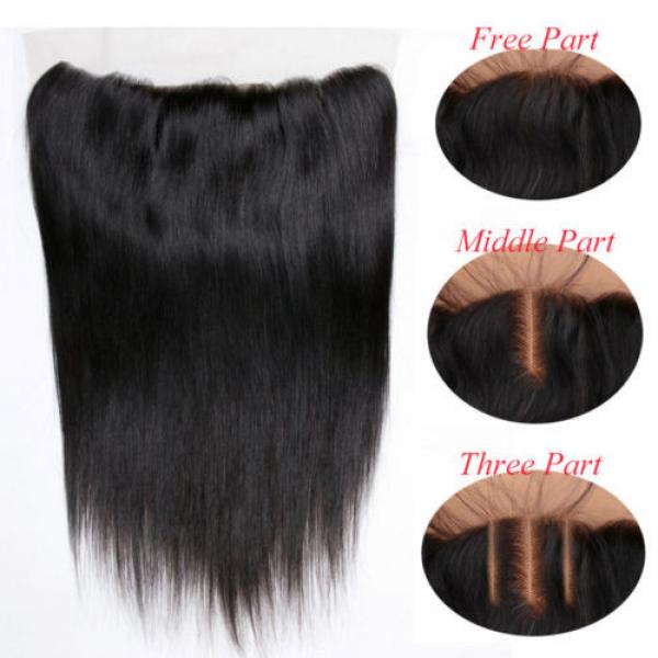 13*4 Lace Frontal Closure with 3 Bundles Brazilian Virgin Human Hair Straight #4 image