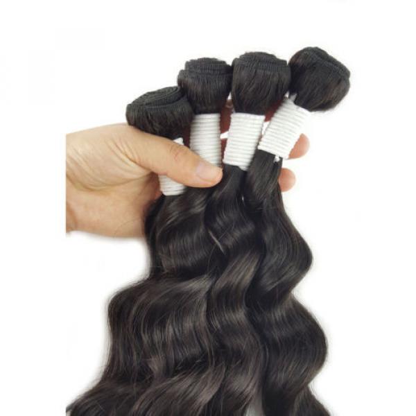 Unprocessed Brazilian Loose Wave Virgin Hair Weft Hair Bundles 8A 4 Bundles 200g #3 image
