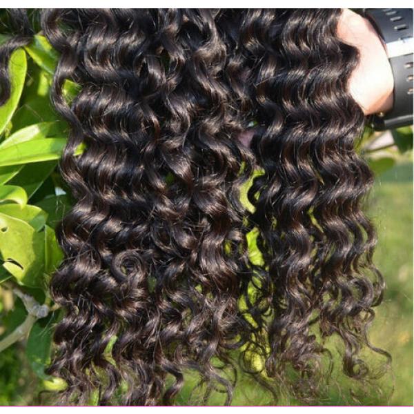 100% 6A Unprocessed Virgin Brazilian deep  wave Hair Natural Black bundles 100g #4 image