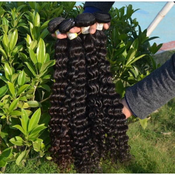 100% 6A Unprocessed Virgin Brazilian deep  wave Hair Natural Black bundles 100g #5 image