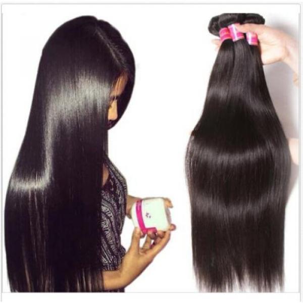 3 Bundles 100% Unprocessed Brazilian Virgin Hair Straight Human Hair Extensions #2 image