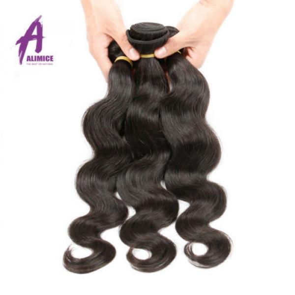 3 Bundles Body Wave Brazilian Virgin Human Hair With 360 Lace Frontal Closure 8A #2 image