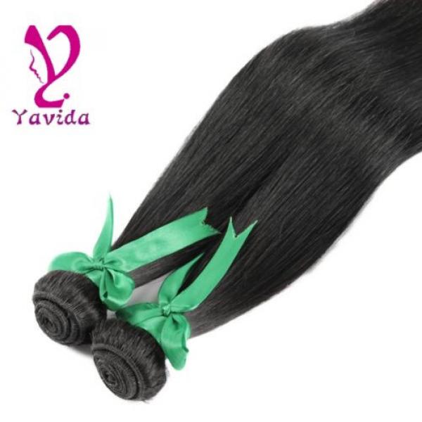 THICK Virgin Brazilian Straight Silky Human Hair Extensions Weft 2Bundles/200g #1 image