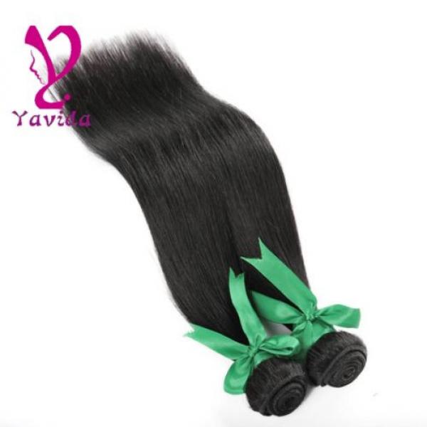THICK Virgin Brazilian Straight Silky Human Hair Extensions Weft 2Bundles/200g #3 image