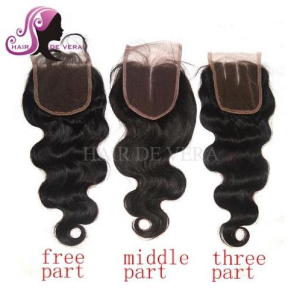 7A Brazilian Hair with Lace Closure 4 Bundles 100% Human Virgin Hair Body Wave #2 image