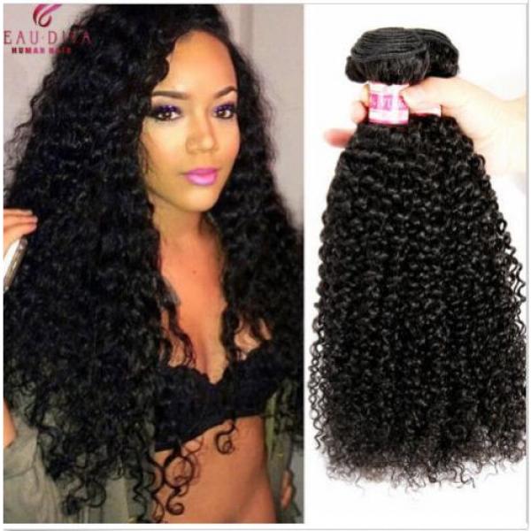 3 Bundles Brazilian 7A Kinkly Curly Remy Virgin Human Hair Extensions Weave 150G #2 image