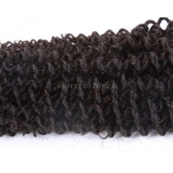 3 Bundles Brazilian 7A Kinkly Curly Remy Virgin Human Hair Extensions Weave 150G #5 image